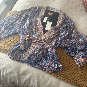 Anthropologie Multicolor Floral Kimono Jacket